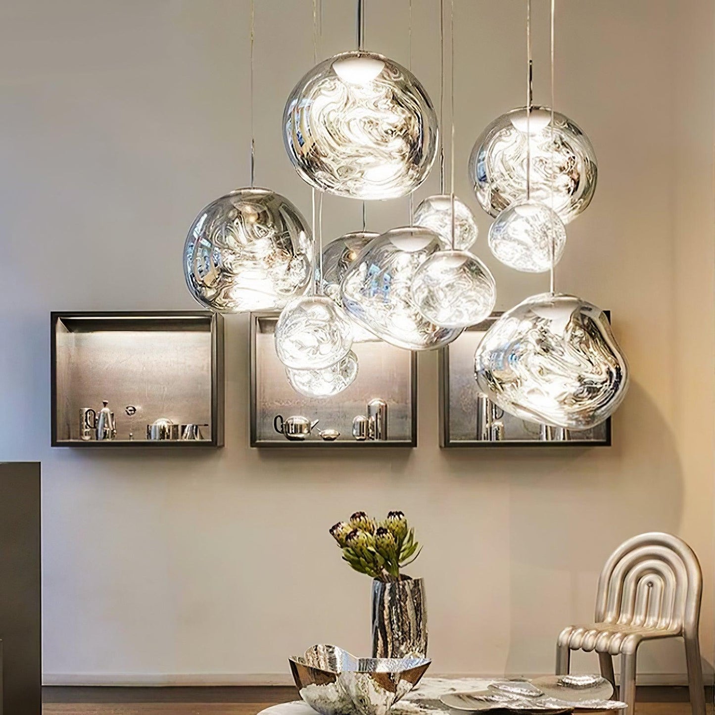 Kryntoch | Sculptural Fluidic Wave Ambient Drop Pendant Light
