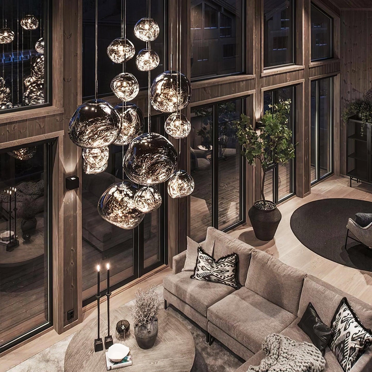 Kryntoch | Sculptural Fluidic Wave Ambient Drop Pendant Light