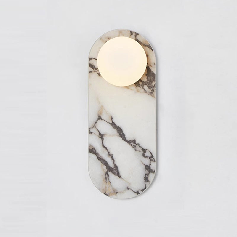 Solvintra | Italian Marble Sculptural Glass Globe Sconce Wall Light