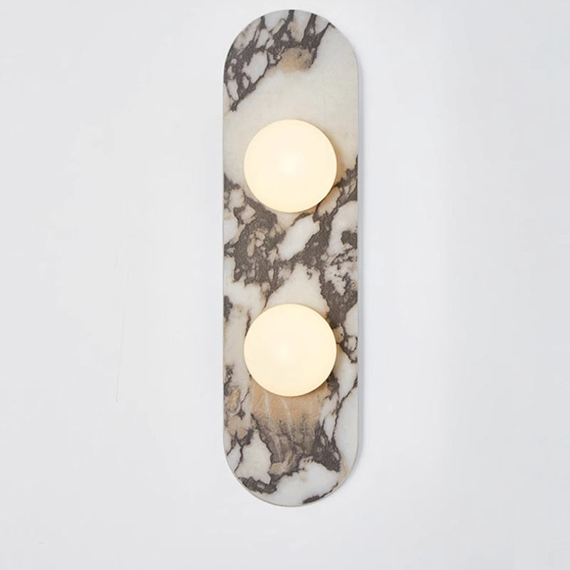Solvintra | Italian Marble Sculptural Glass Globe Sconce Wall Light