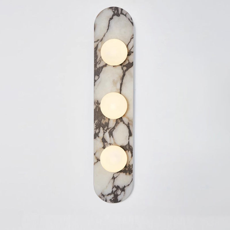 Solvintra | Italian Marble Sculptural Glass Globe Sconce Wall Light