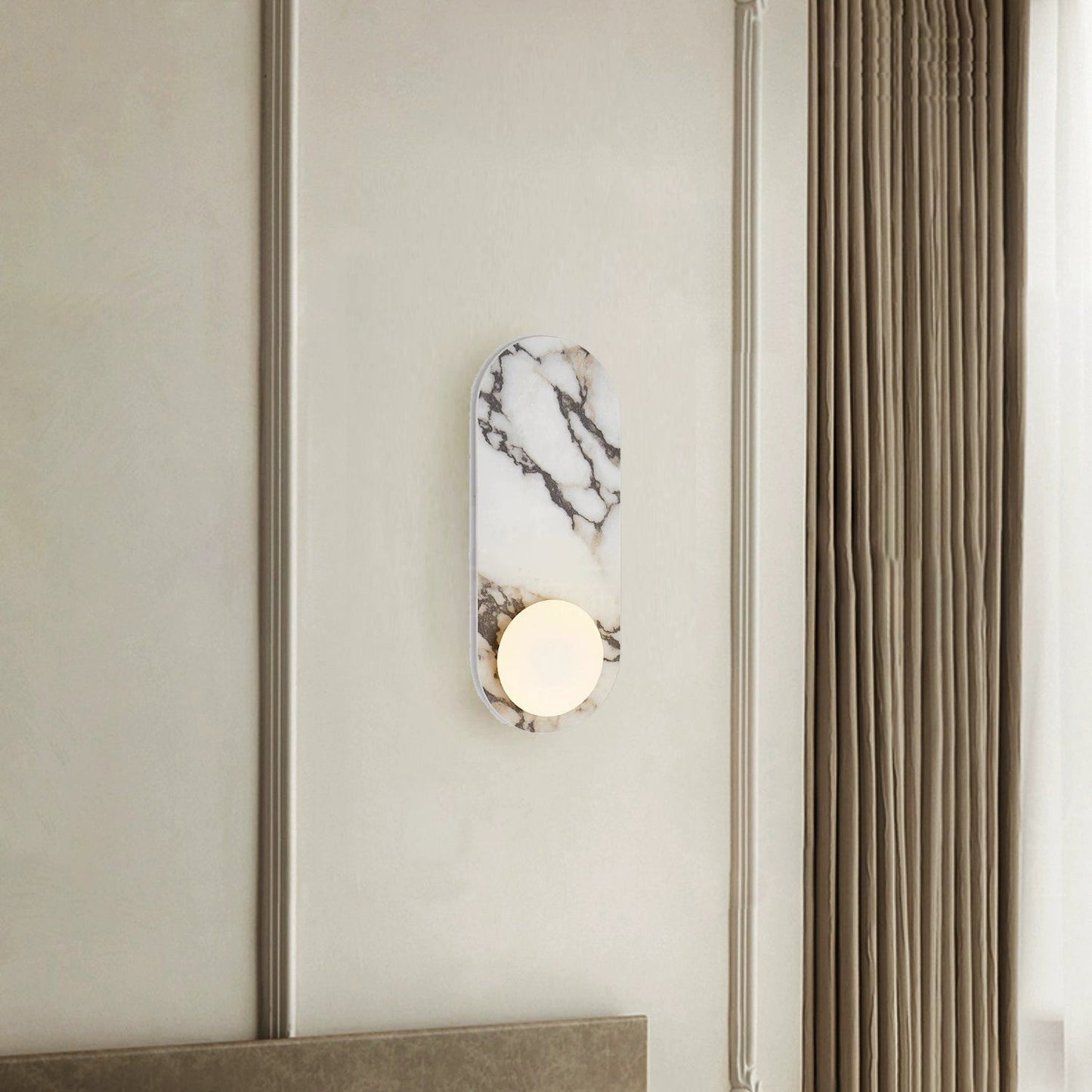 Solvintra | Italian Marble Sculptural Glass Globe Sconce Wall Light