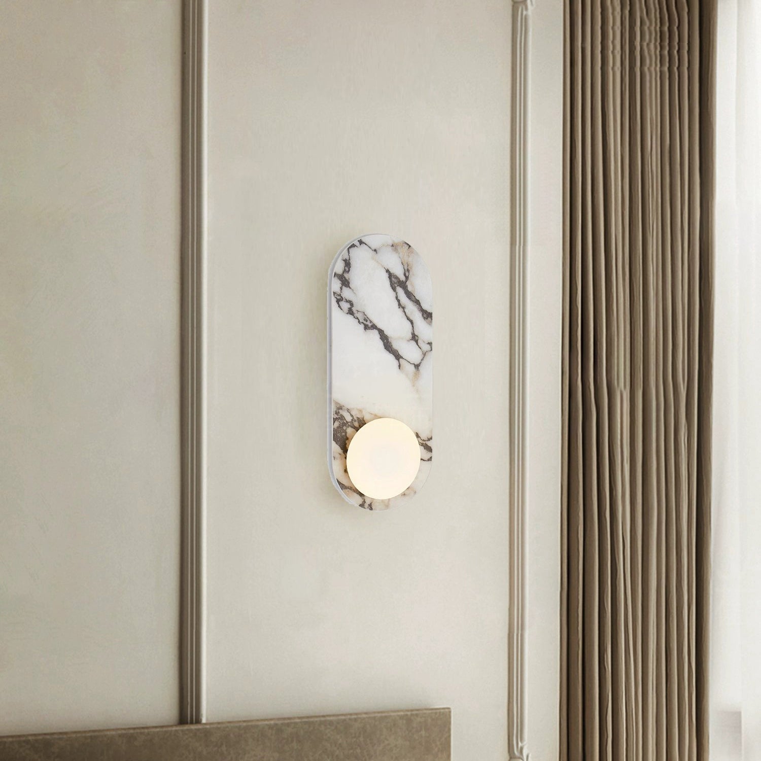 Solvintra | Italian Marble Sculptural Glass Globe Sconce Wall Light