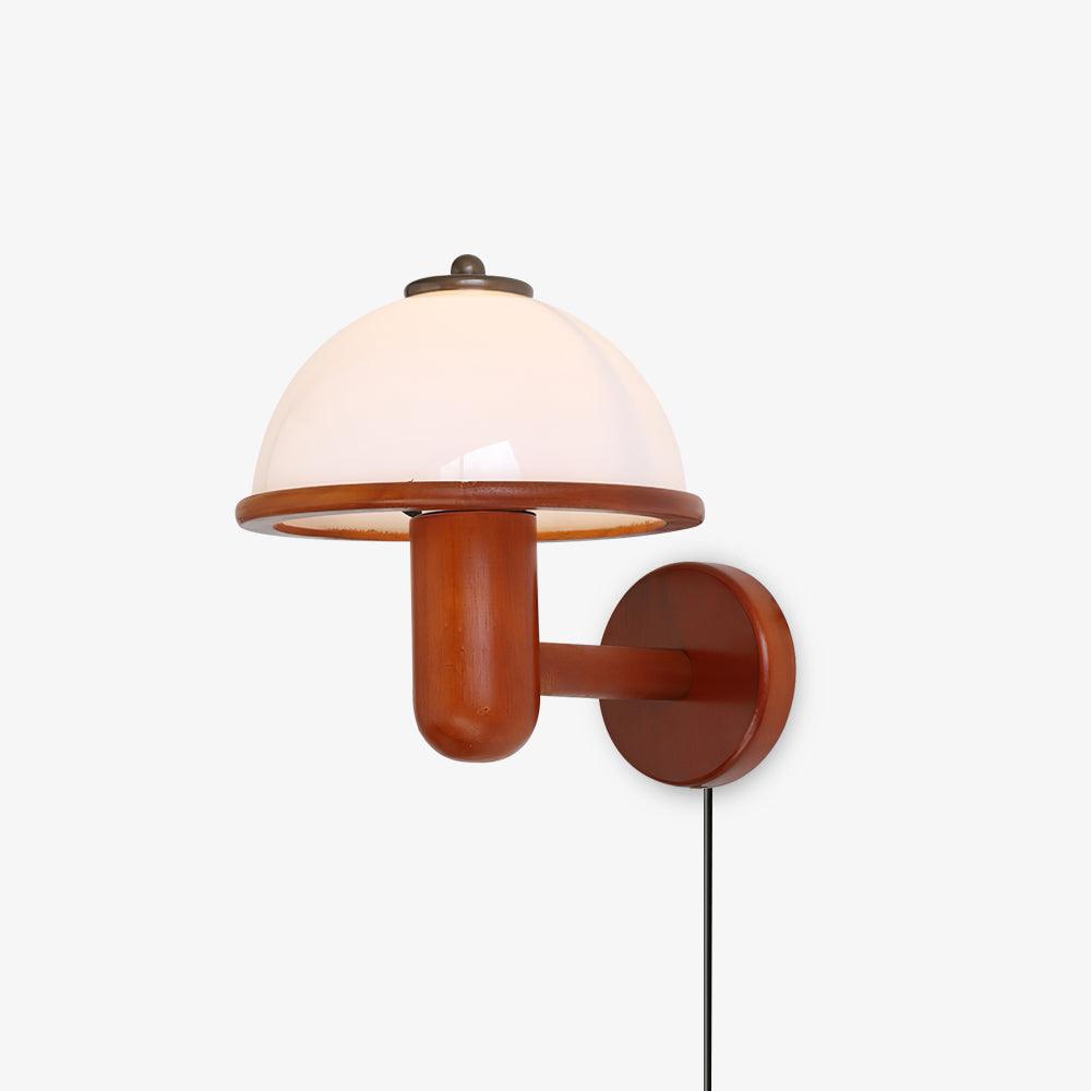 Belmontis | Mushroom Silhouette Curved Wooden Shade Wall Light
