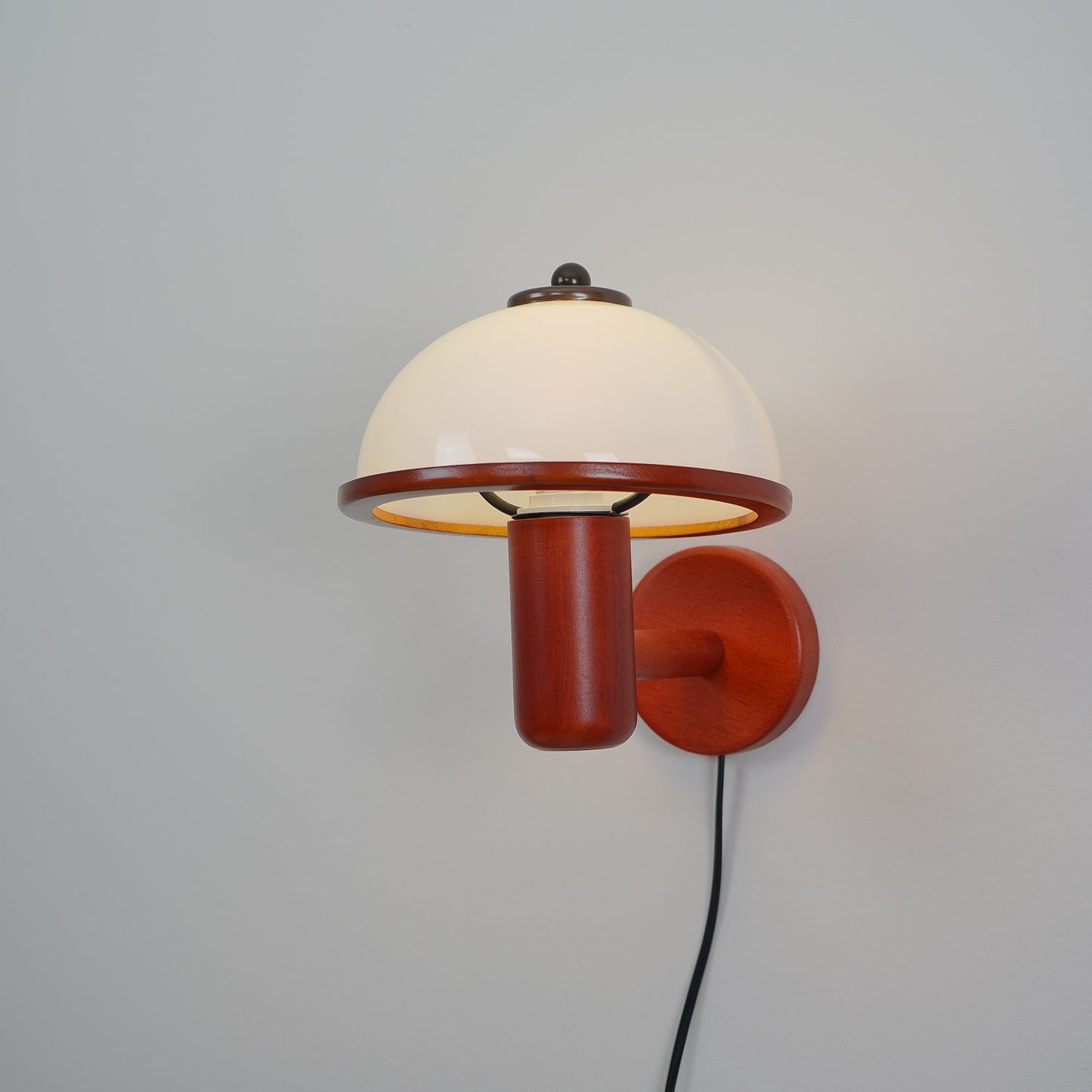 Belmontis | Mushroom Silhouette Curved Wooden Shade Wall Light