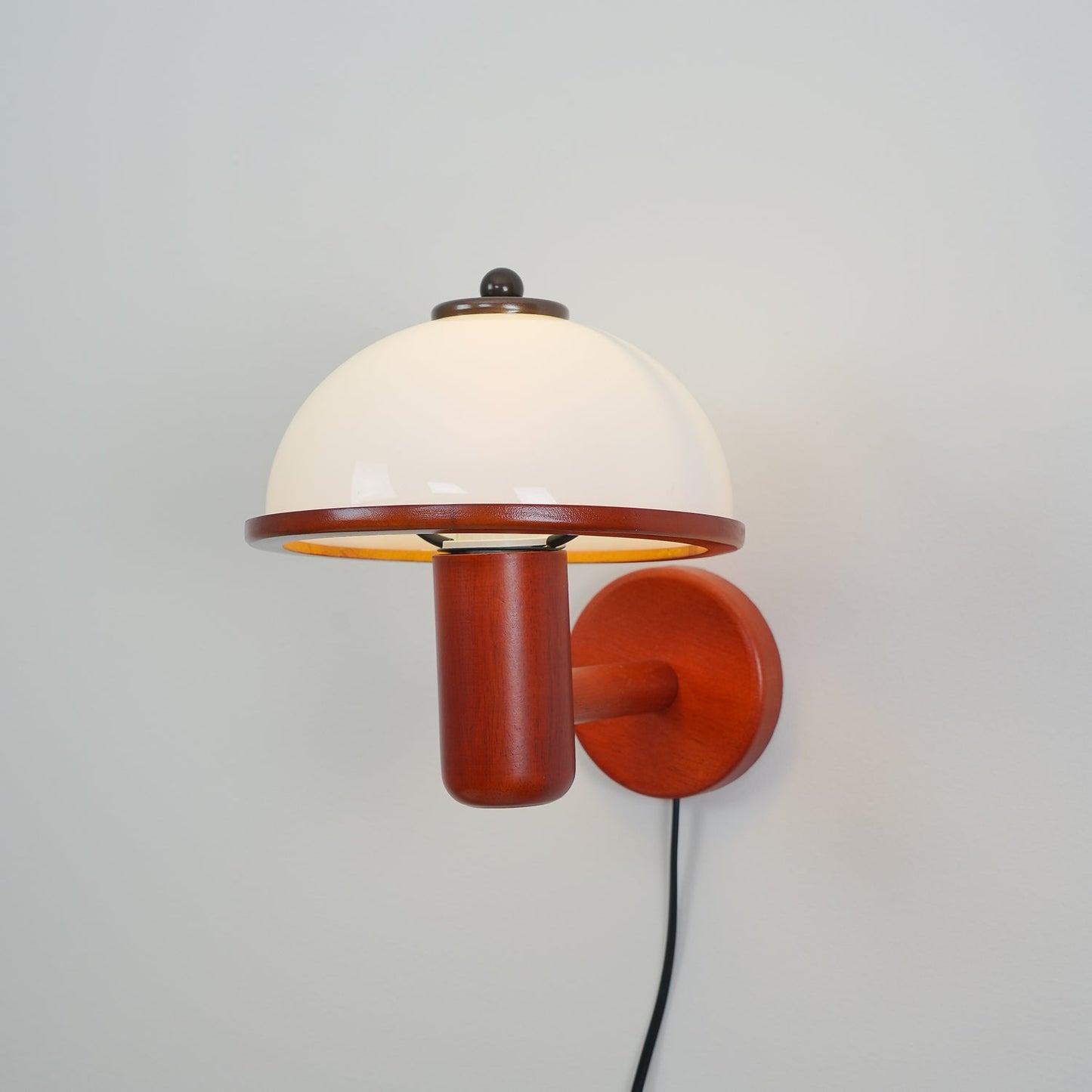 Belmontis | Mushroom Silhouette Curved Wooden Shade Wall Light