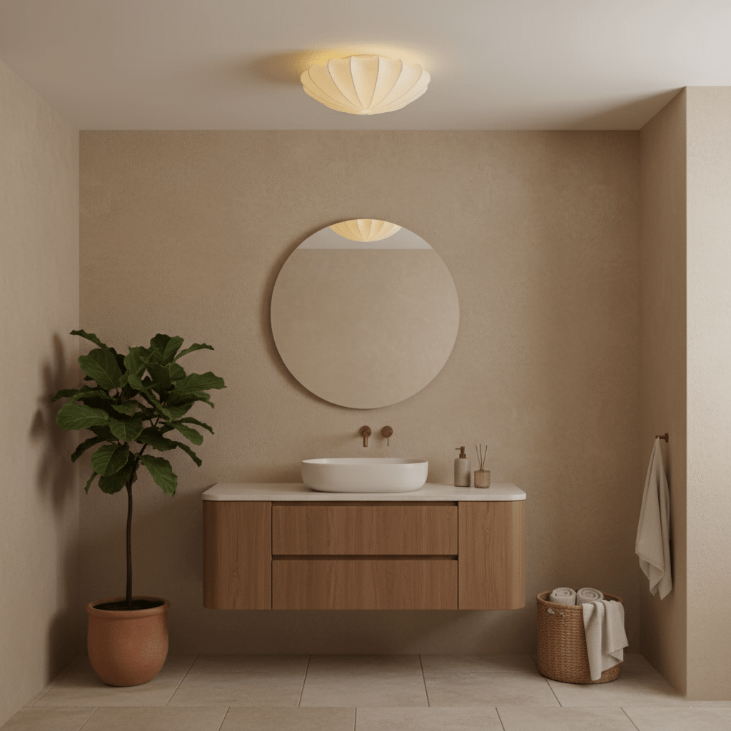 Korisand | Mid-Century Geometric Sculptural Silk Mesh Ceiling Light