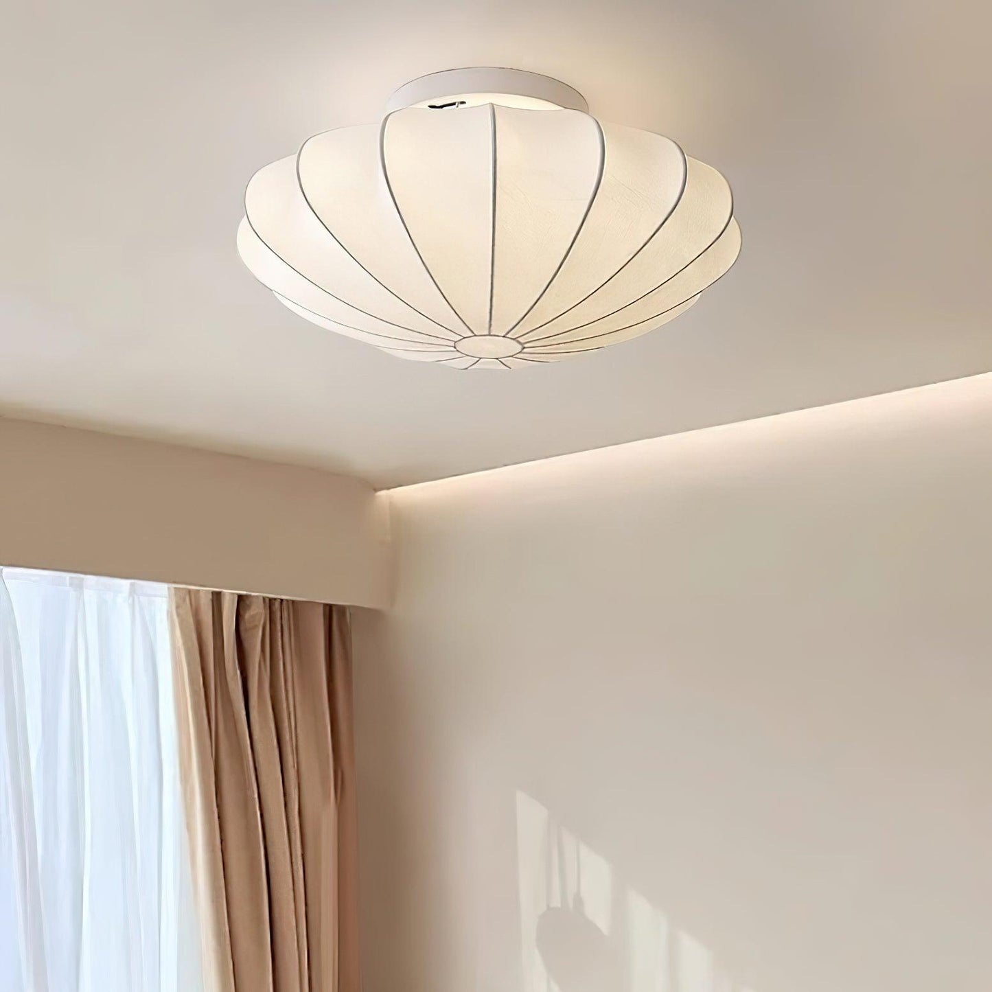 Korisand | Mid-Century Geometric Sculptural Silk Mesh Ceiling Light