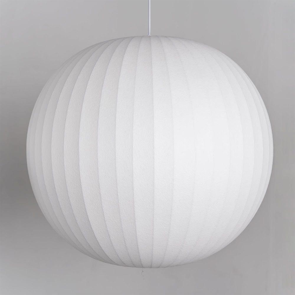 Vela | Mid Century Ribbed White Lantern Ceiling Light