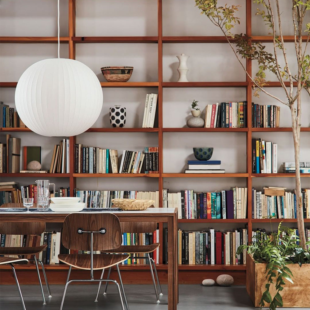 Vela | Mid Century Ribbed White Lantern Ceiling Light