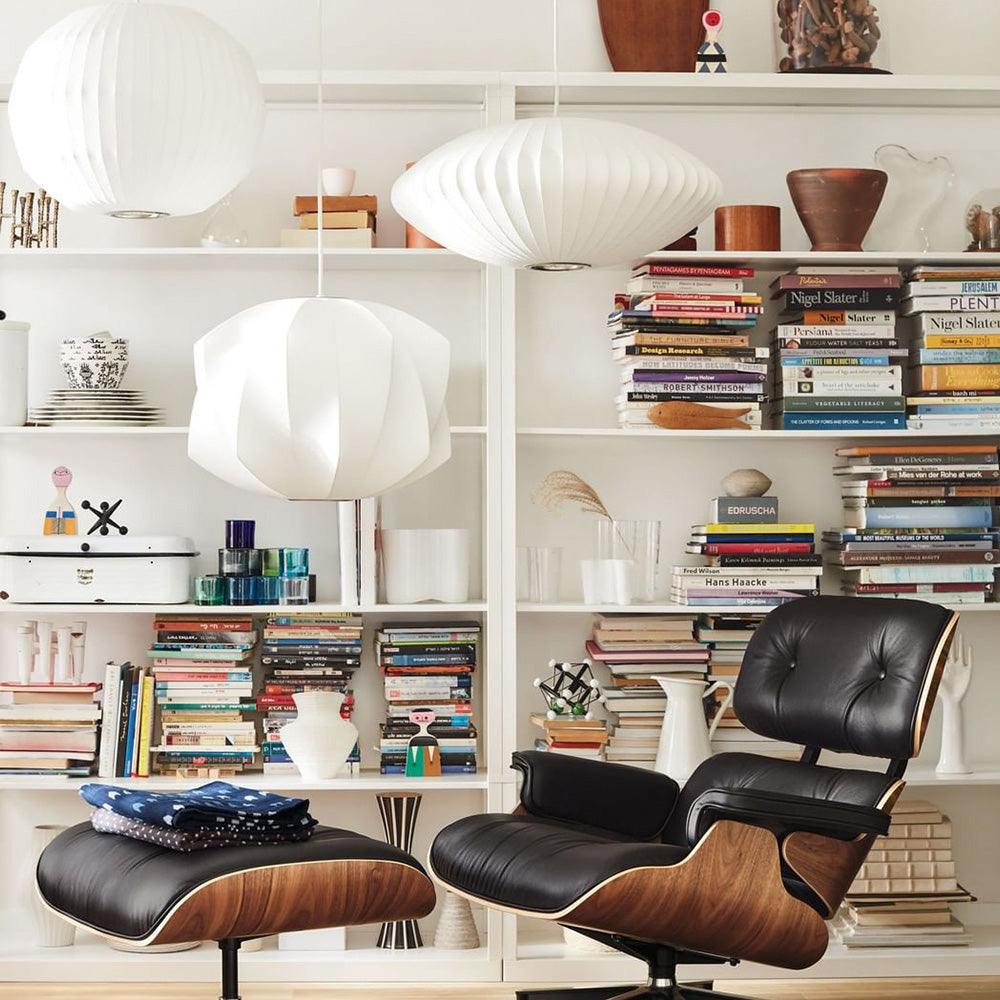 Vela | Mid Century Ribbed White Lantern Ceiling Light