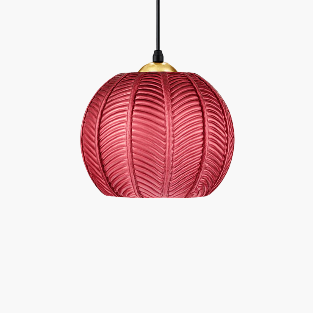 Nexalys | Ornate Leaf Pattern Ovoid Glass Pendant Light