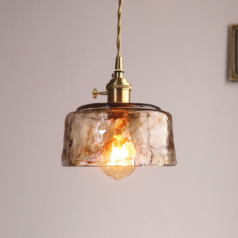 Lerius | Geometric Industrial Brass Handcrafted Glass Pendant Light