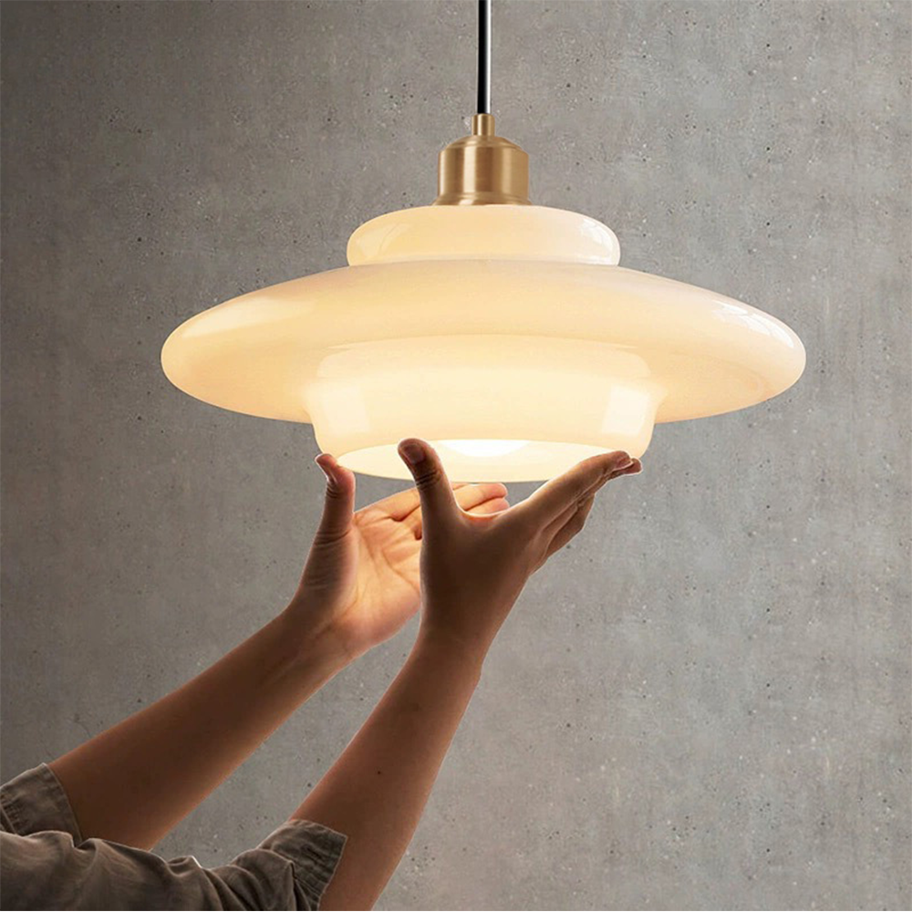 Vellum | Nordic Layered Opaque Glass Drop Pendant Light