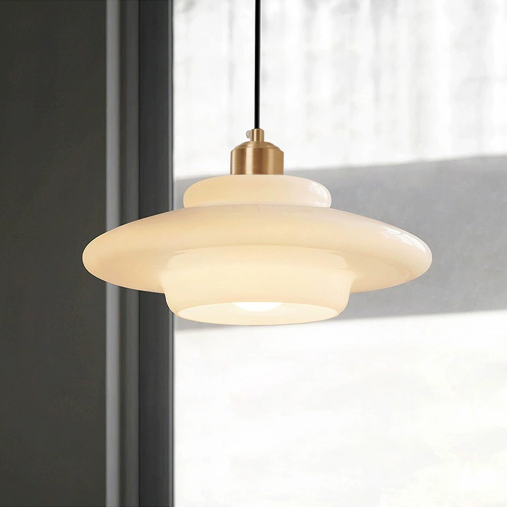 Vellum | Nordic Layered Opaque Glass Drop Pendant Light