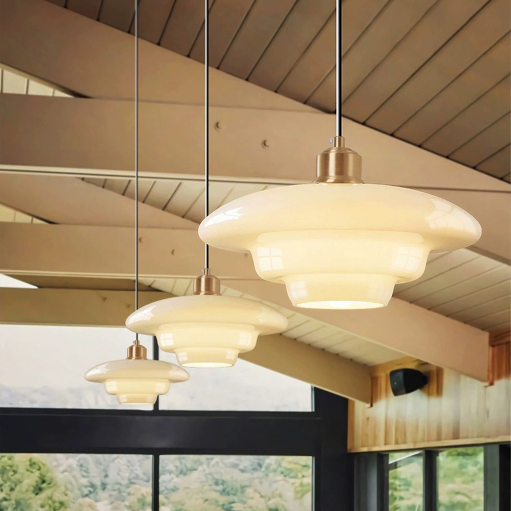 Vellum | Nordic Layered Opaque Glass Drop Pendant Light