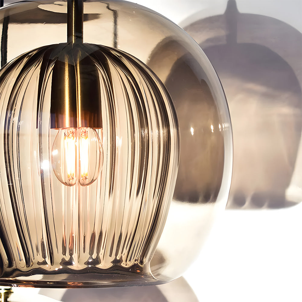 Orbia | Contemporary Ribbed Globe Drop Pendant Light