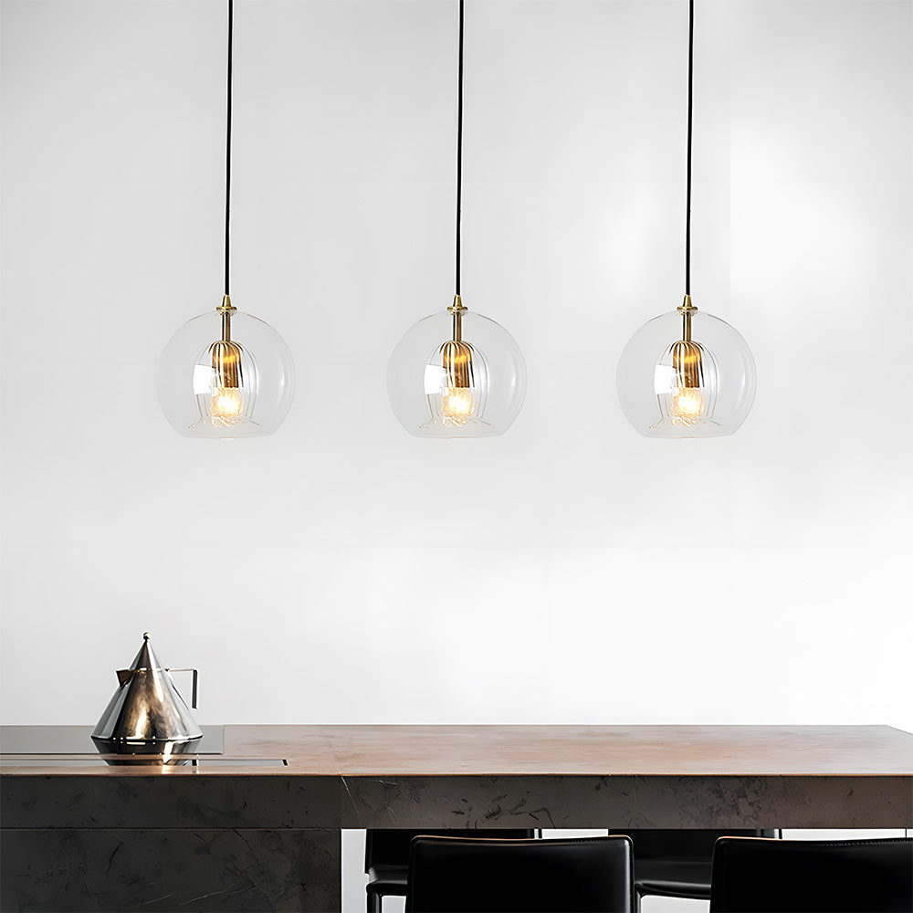 Orbia | Contemporary Ribbed Globe Drop Pendant Light