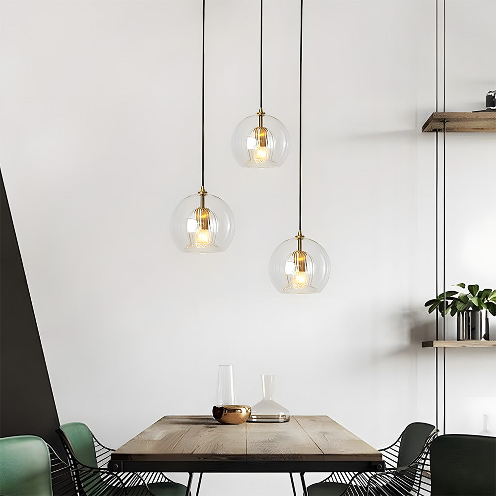 Orbia | Contemporary Ribbed Globe Drop Pendant Light