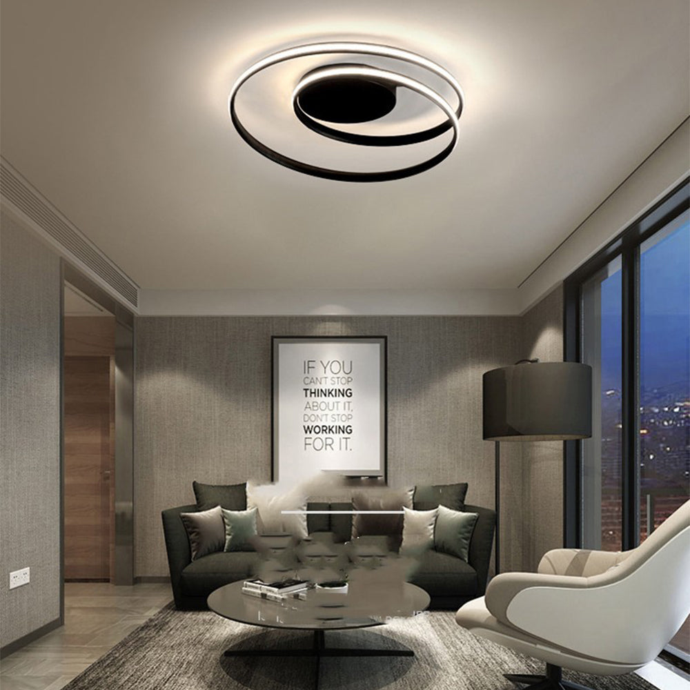 Spira | Sleek Minimalist Spiral Ring Flush Mount Ceiling Light
