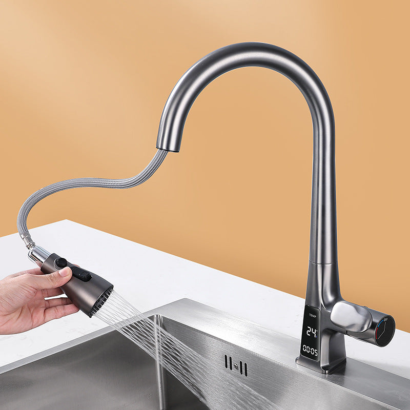 Nordivall | Modern Arched Profile Retractable Spout Kitchen Sink Mixer Tap
