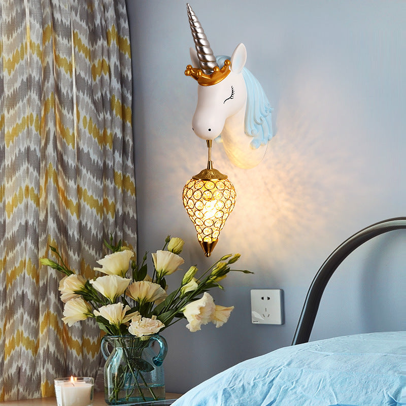 Whimthos | Whimsical Unicorn Silhouette Nursery Wall Light