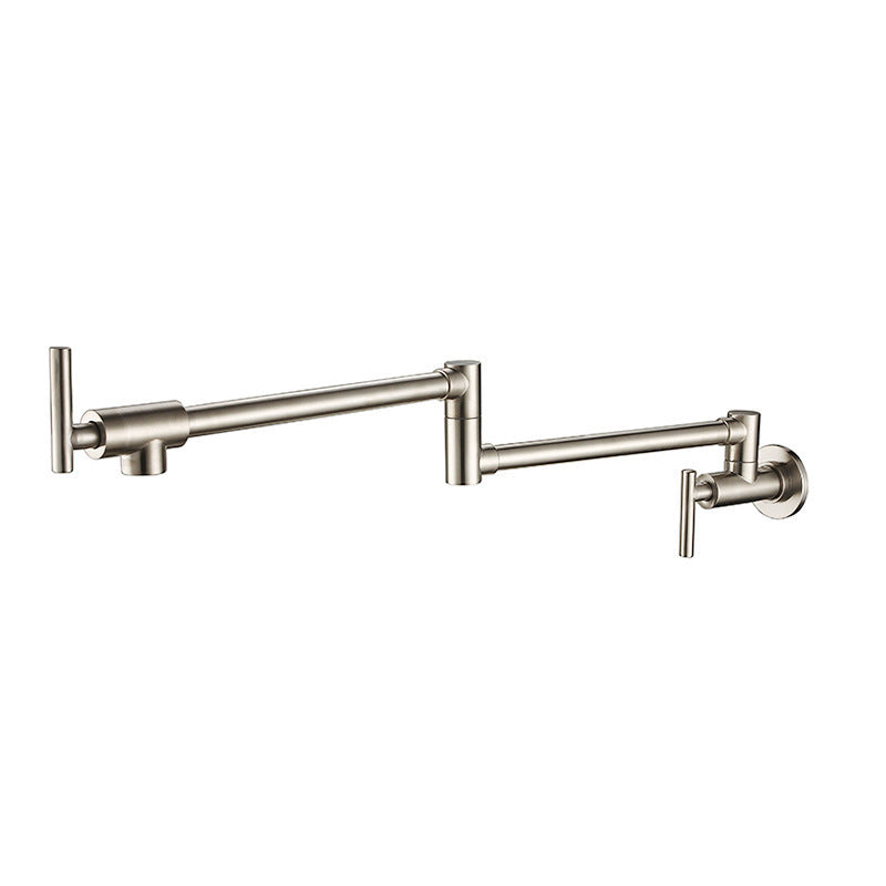 Oksvane | Wall Mounted Folding Arm Dual Lever Pot Filler Kitchen Tap