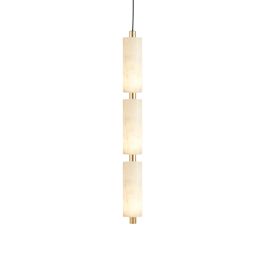 Lythara | Linear Minimalist Alabaster Stone Column Pendant Light