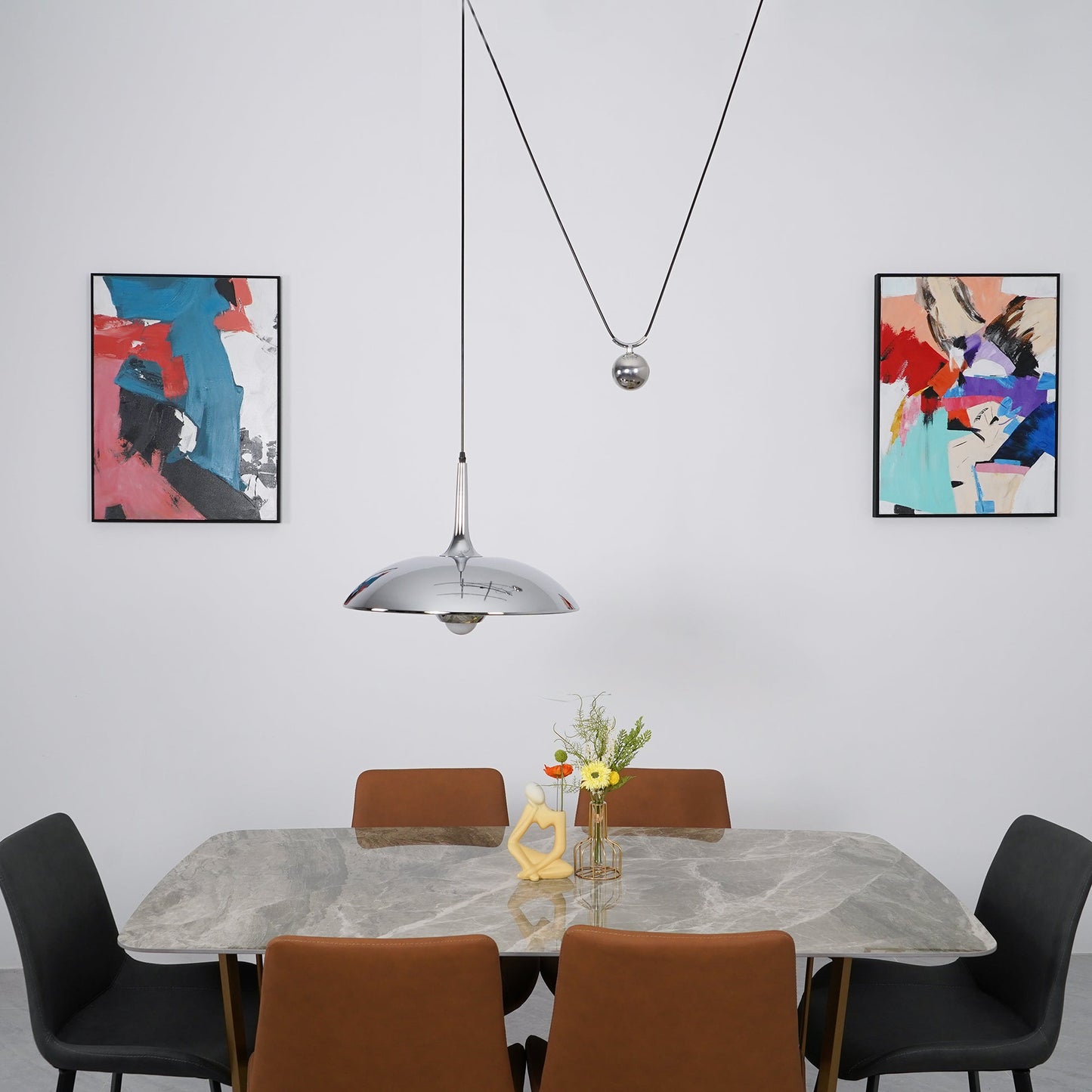 Zandorox | Dome Midcentury Counterweight Pendant Light