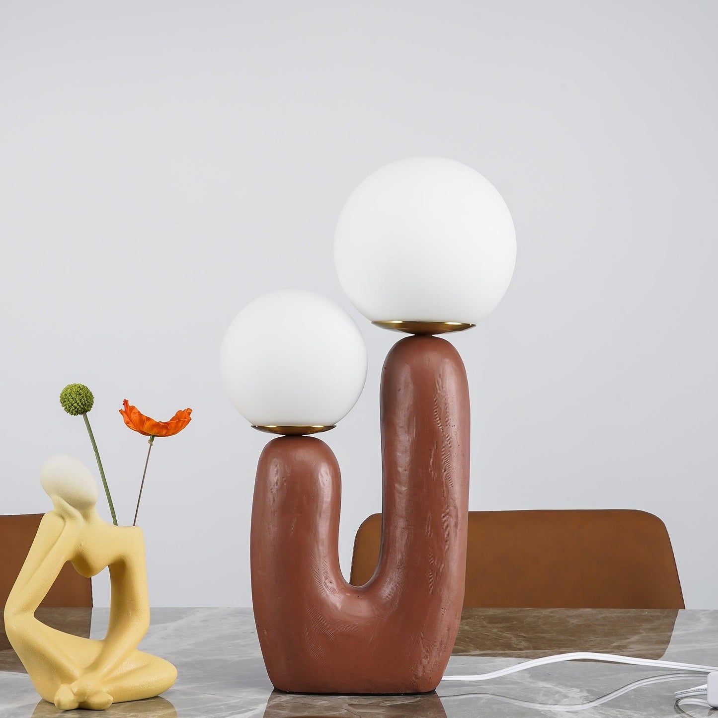 Corisande | Avant Garde Rough Sculptural Glass Globe Table Lamp