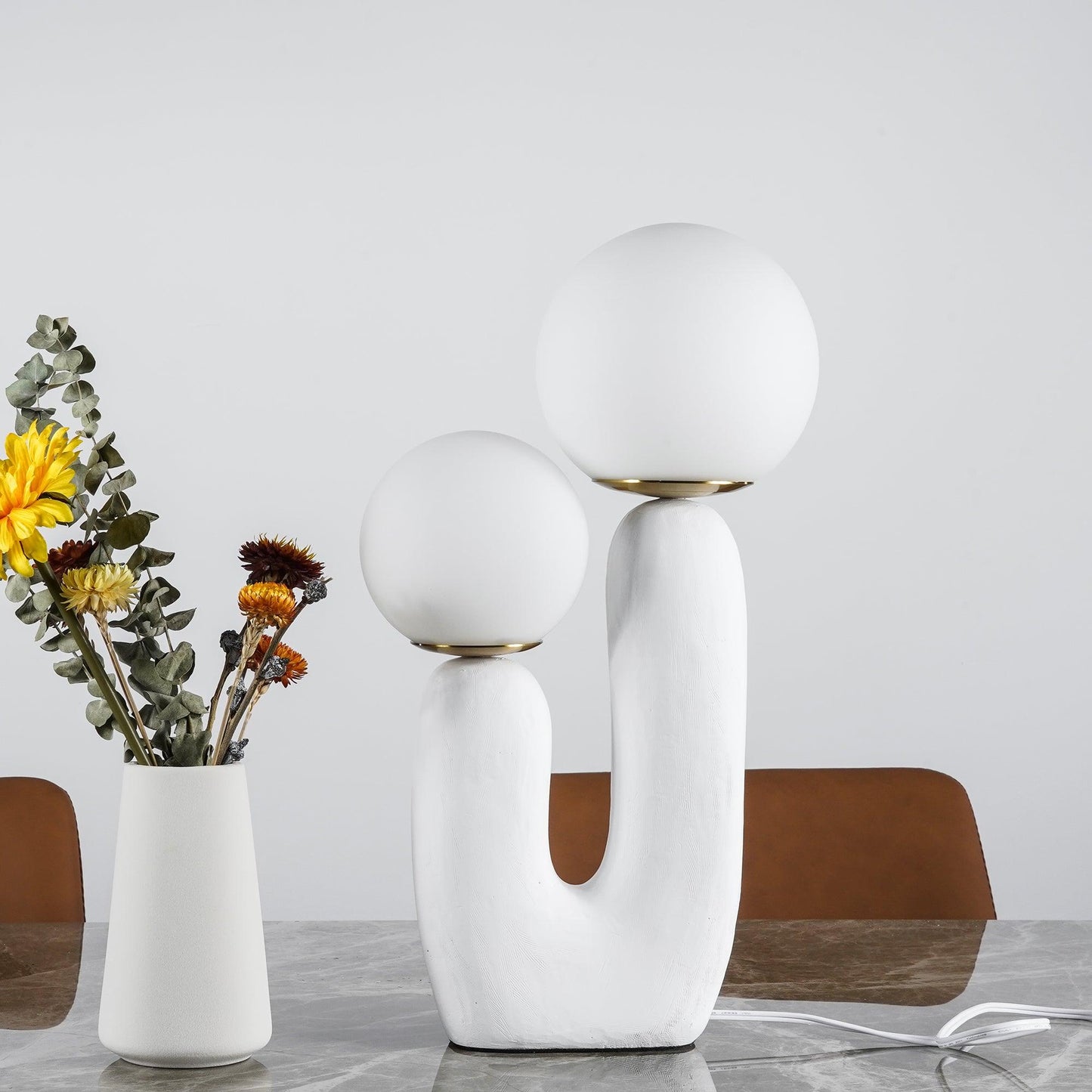 Corisande | Avant Garde Rough Sculptural Glass Globe Table Lamp