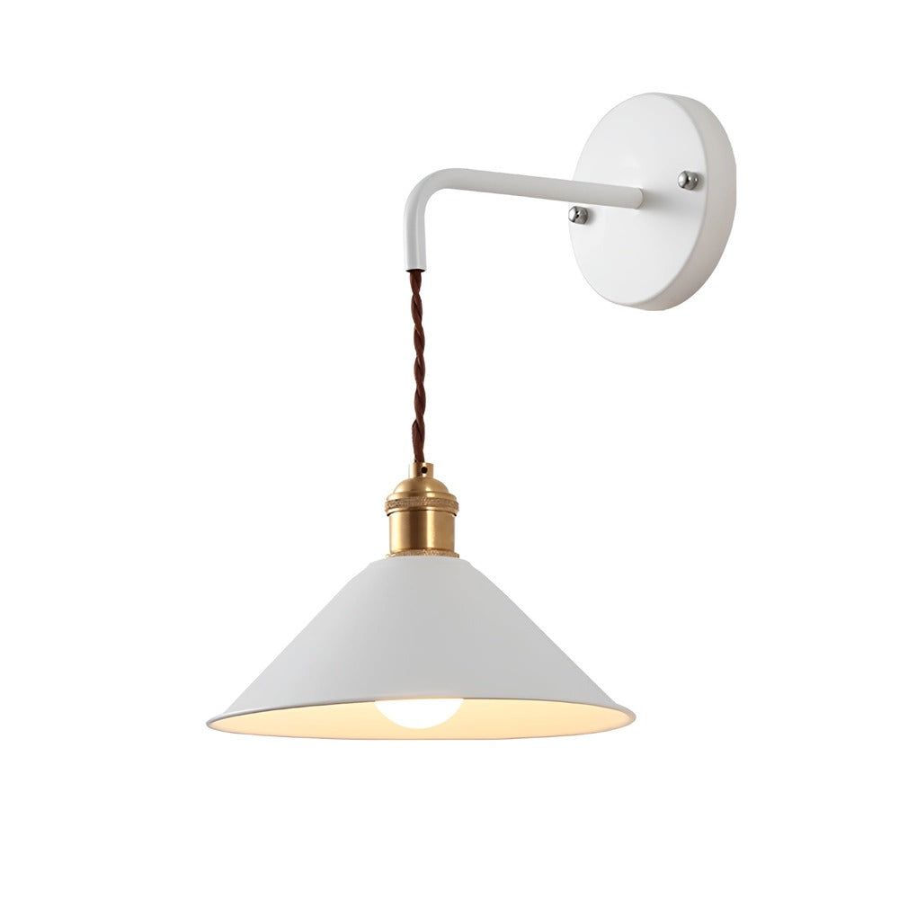Velmory | Vintage Painted Metal Downward Shade Modern Wall Light