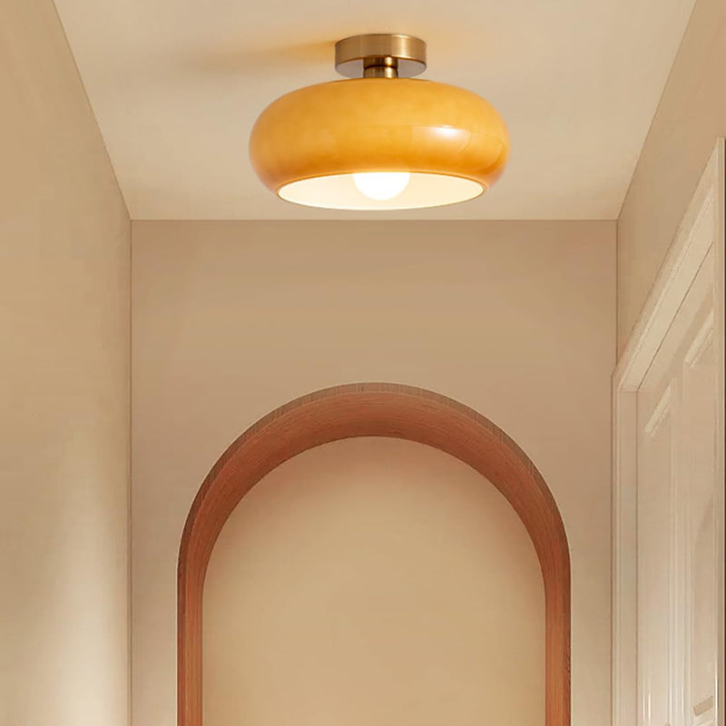 Vitrea | Retro Glossy Dome Semi Flush Ceiling Light