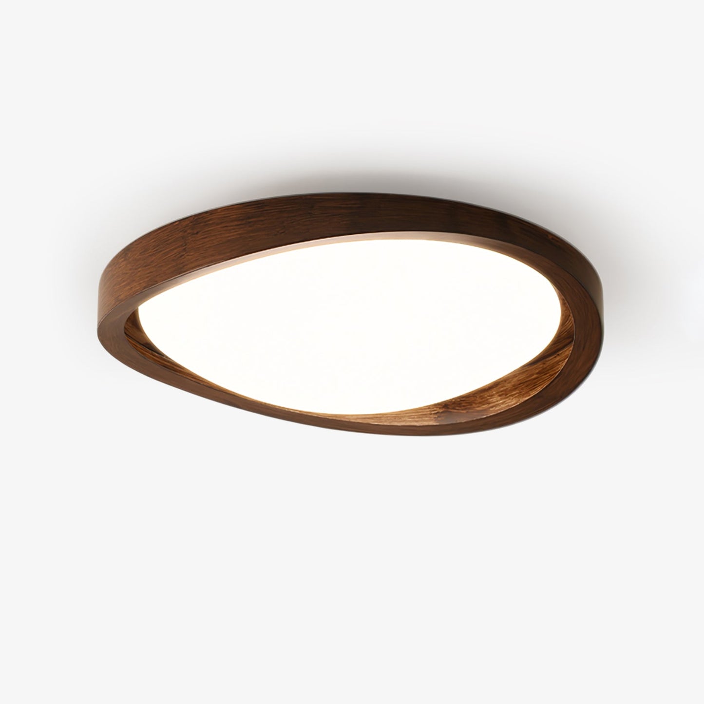 Kaelisyn | Organic Curved Wooden Geometric Silhouette Flush Mount Ceiling Light