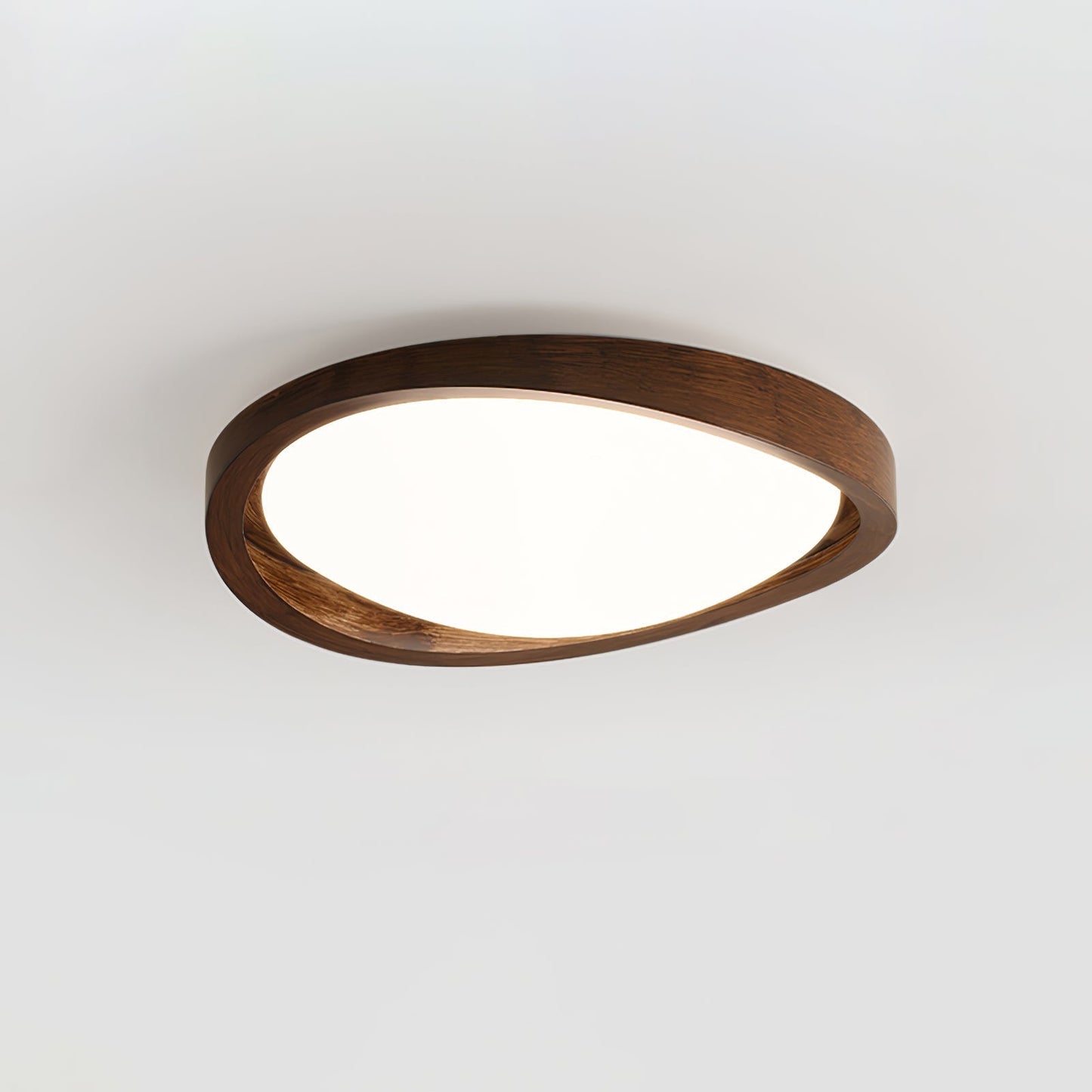 Kaelisyn | Organic Curved Wooden Geometric Silhouette Flush Mount Ceiling Light