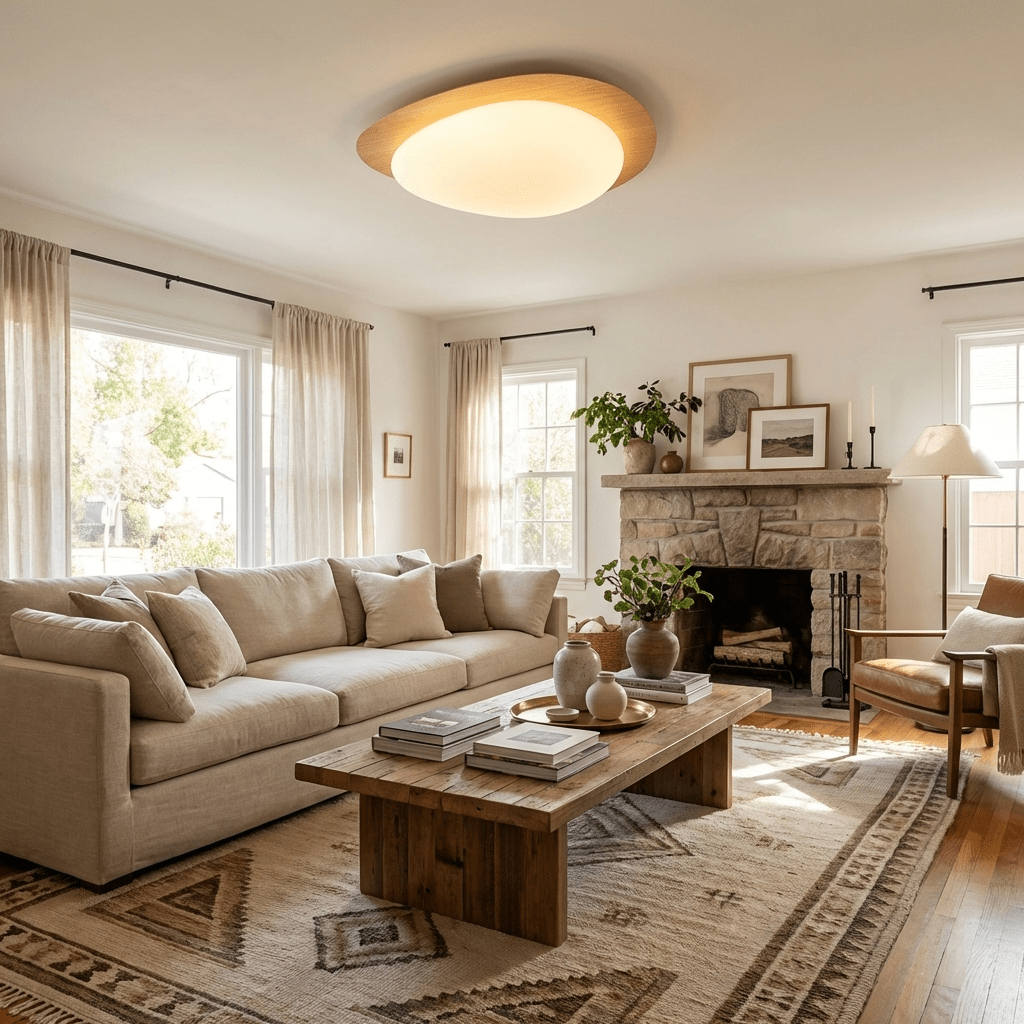 Elenorris | Sculptural Pebble Silhouette Flush Mount Ceiling Light