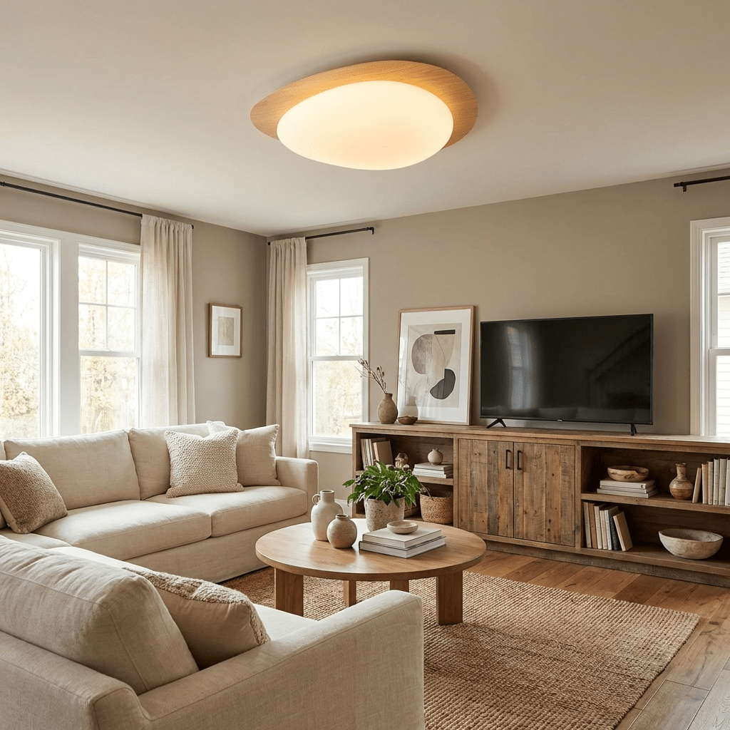 Elenorris | Sculptural Pebble Silhouette Flush Mount Ceiling Light