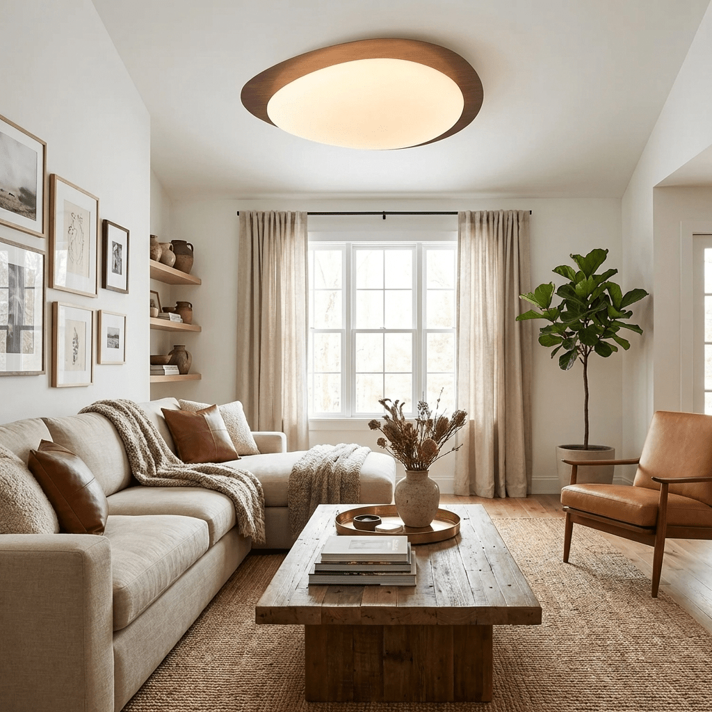 Elenorris | Sculptural Pebble Silhouette Flush Mount Ceiling Light