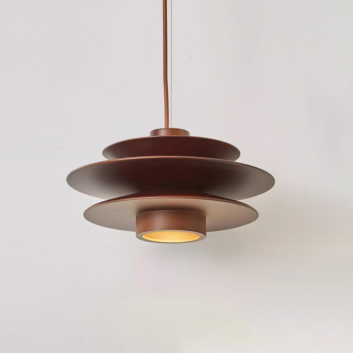 Aerislys | Mid Century Tiered Wood Discs Pendant Light