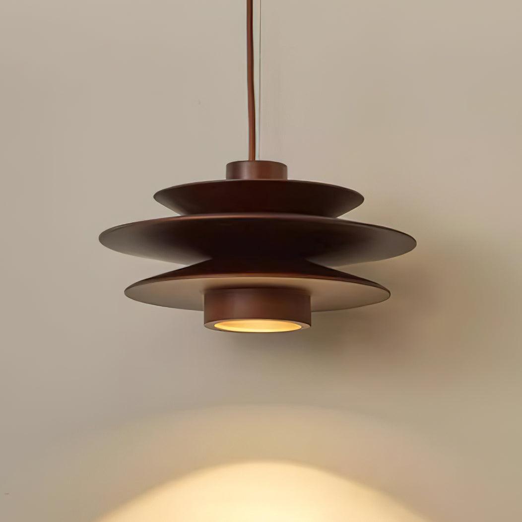 Aerislys | Mid Century Tiered Wood Discs Pendant Light