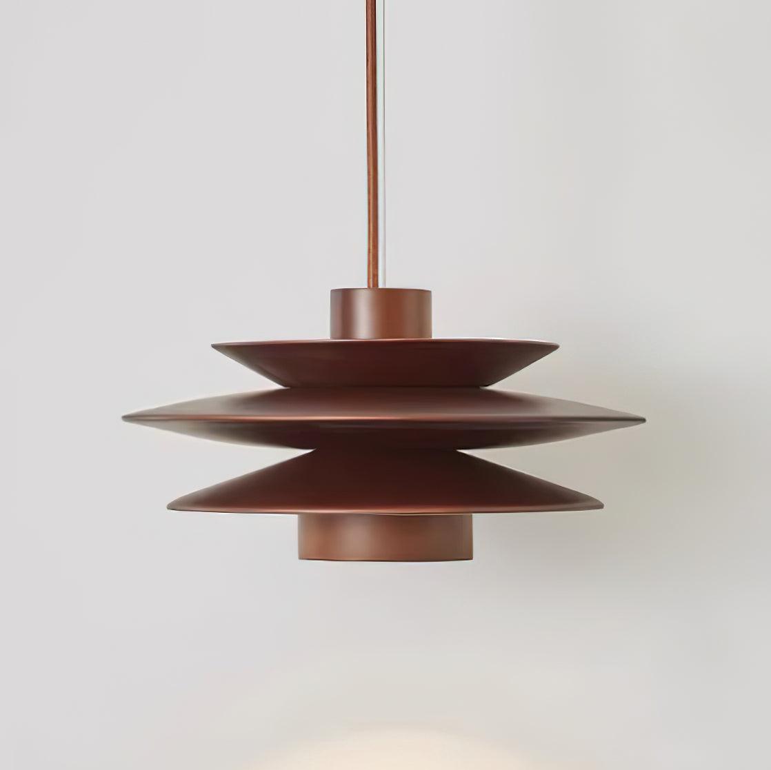 Aerislys | Mid Century Tiered Wood Discs Pendant Light