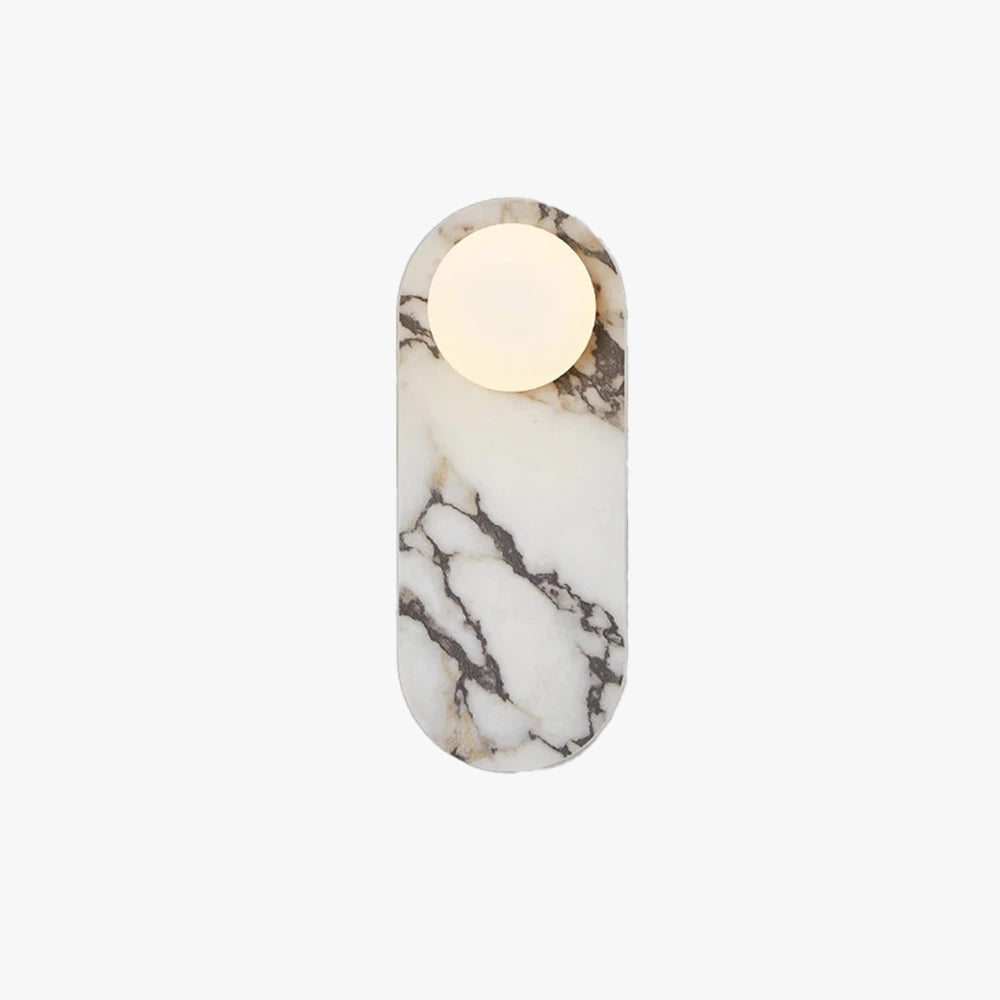 Solvintra | Italian Marble Sculptural Glass Globe Sconce Wall Light