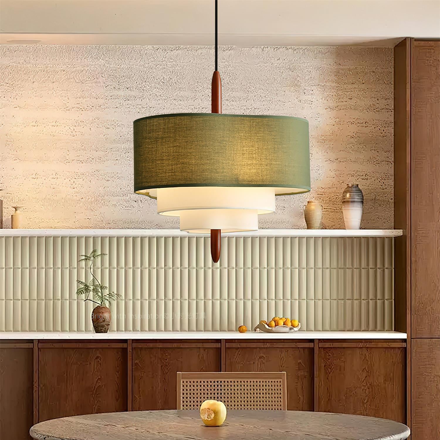 Elow | Modern Scandi Pleated Fabric Drum Pendant Light