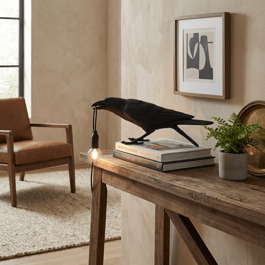 Bristhow | Gothic Sculptural Avian Raven Table Lamp