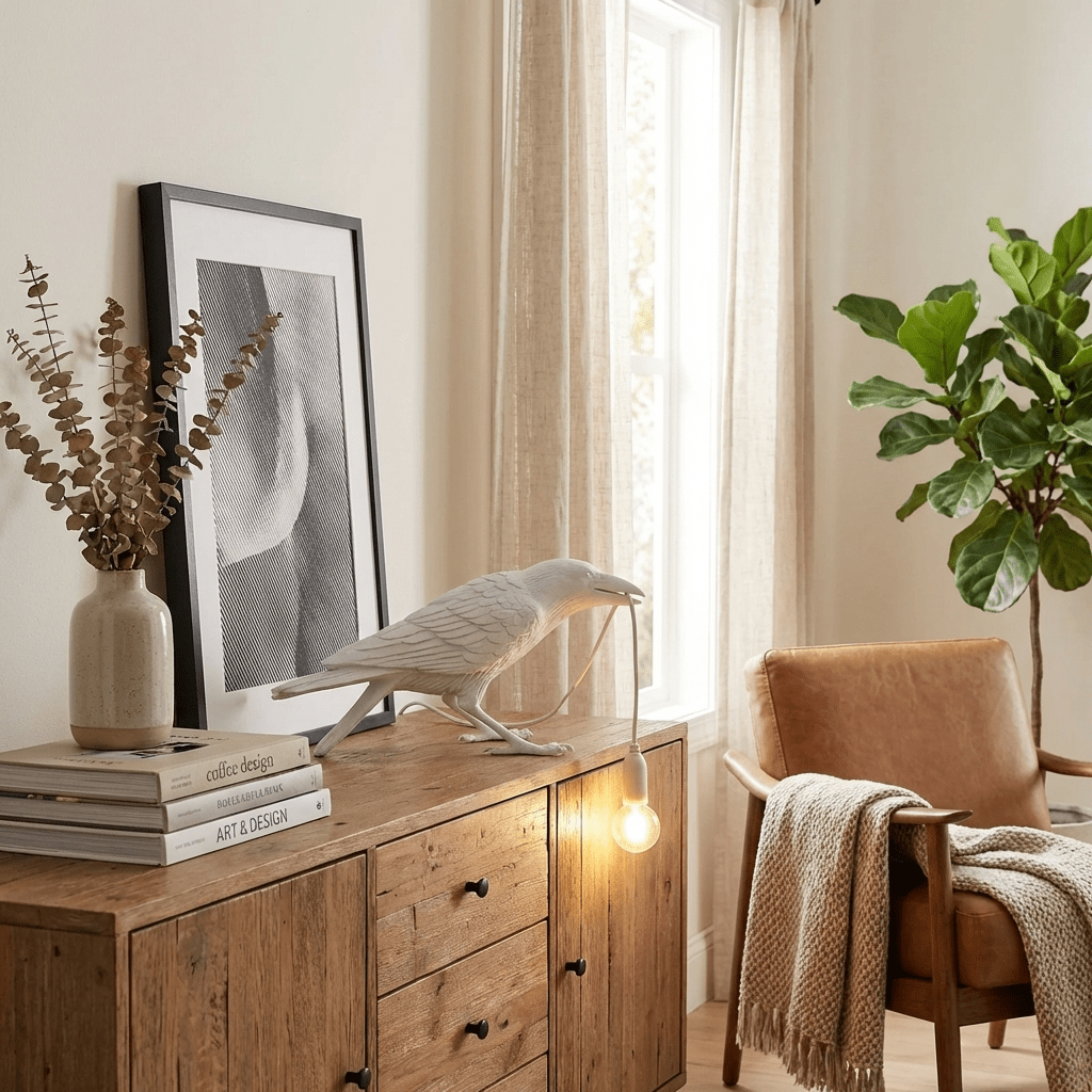 Bristhow | Gothic Sculptural Avian Raven Table Lamp