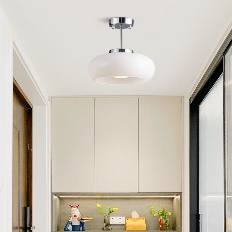 Vitrea | Retro Glossy Dome Semi Flush Ceiling Light