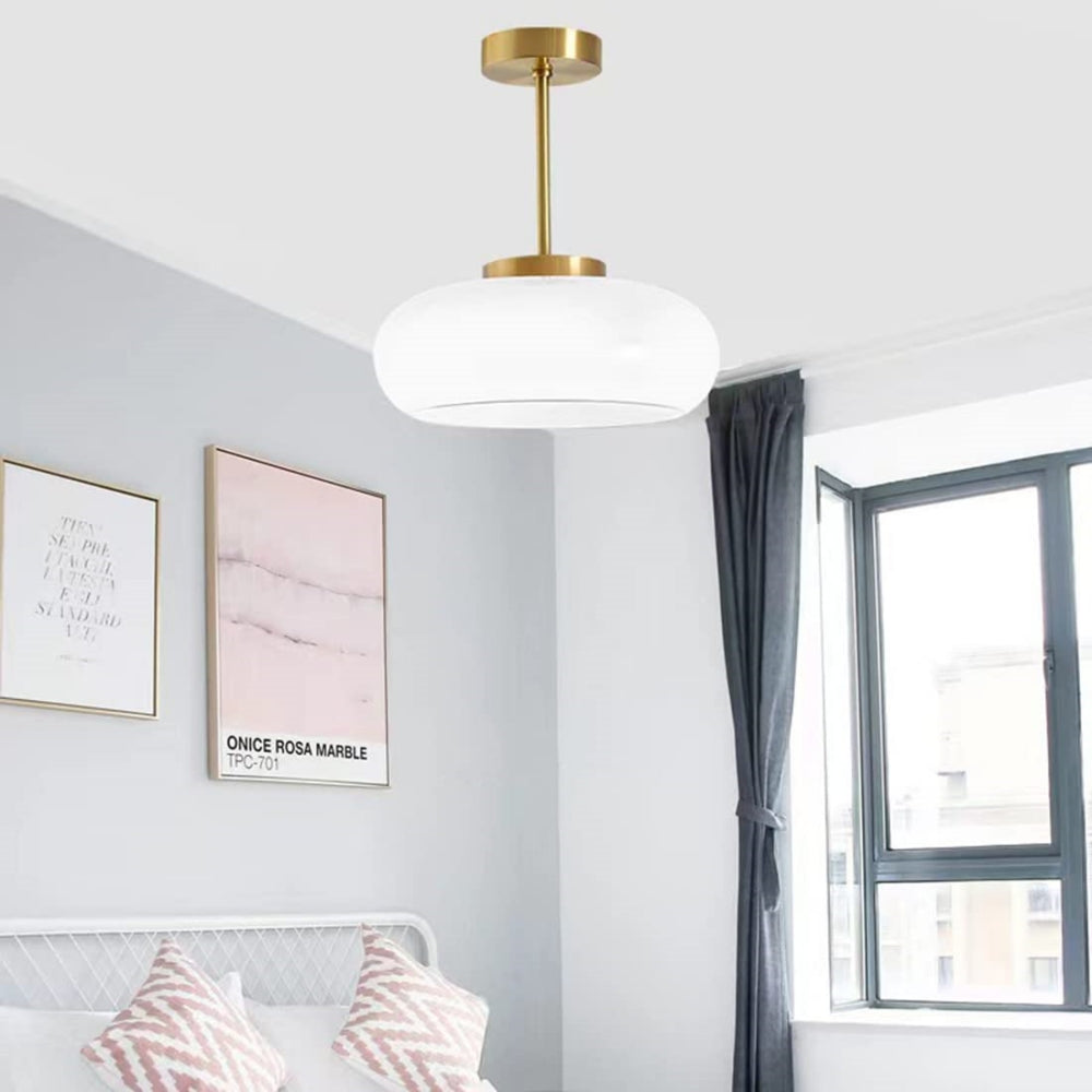 Vitrea | Retro Glossy Dome Semi Flush Ceiling Light