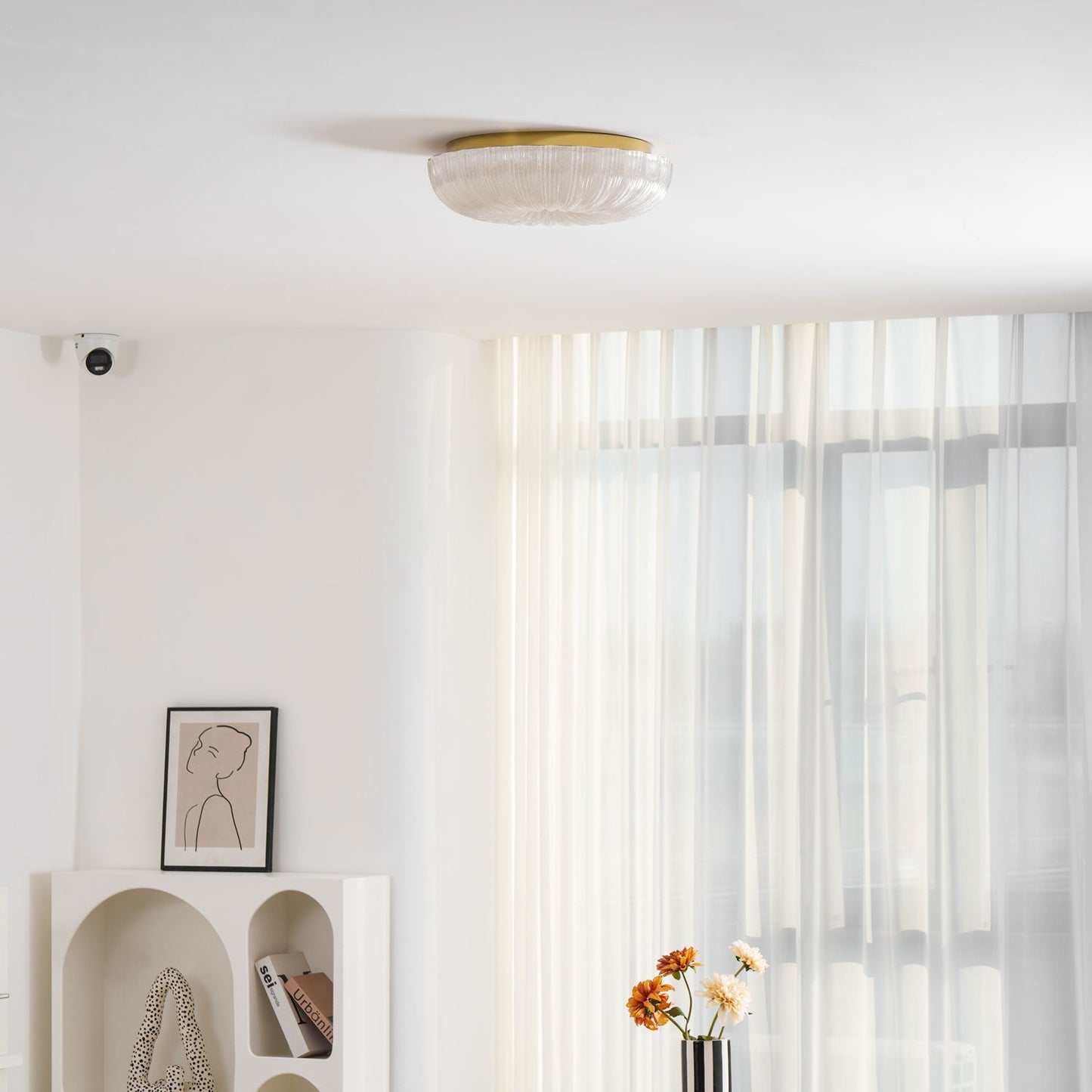 Kendrovia | Nordic Fluted Shimmer Glass Ceiling Light