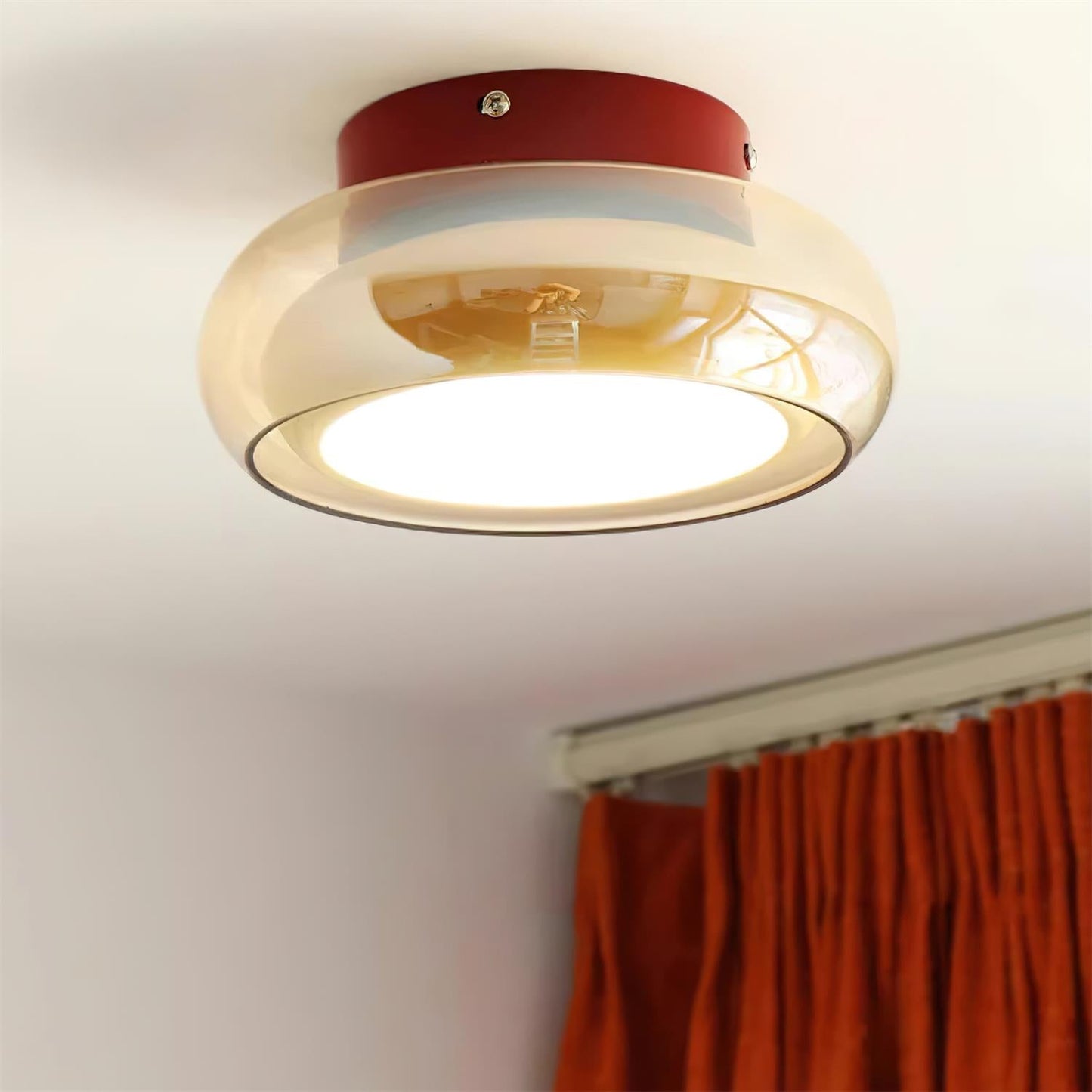 Mora | Luxe Cognac Glass Flush Mount Ceiling Light