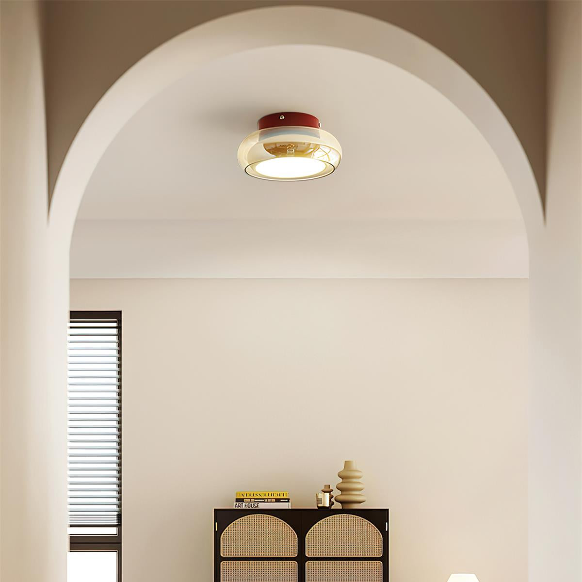 Mora | Luxe Cognac Glass Flush Mount Ceiling Light
